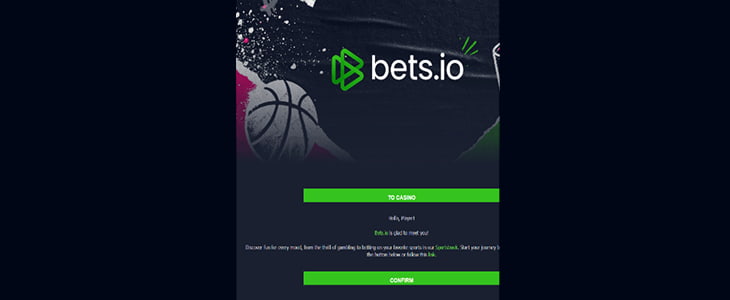 Bets.io casino email confirmation