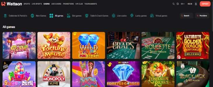 Wettson casino games
